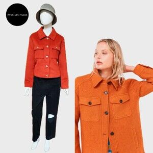 AVEC LES FILLES NWT Cabincore Flannel Short Jacket XL Rust